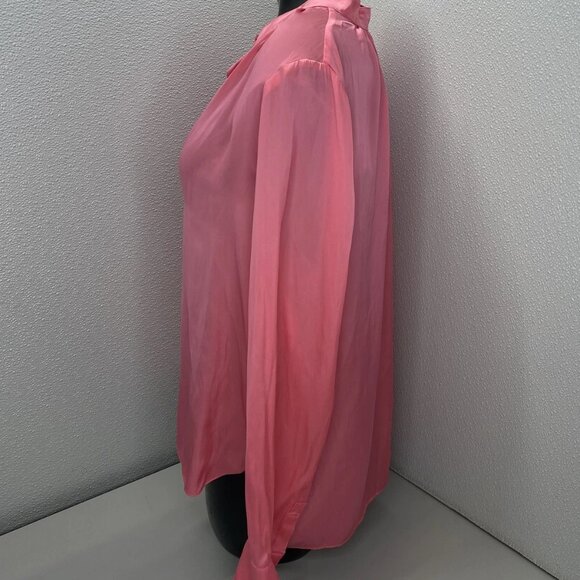 Zadig & Voltaire Women’s Tink Satin V-Neck Blouse Rubber Pink - Picture 10 of 12